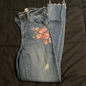 Floral High Rise Skinny Jeans